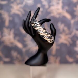 Vintage Estate Silver Toned Cuff Bracelet Lot C21